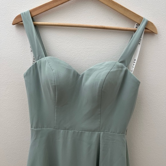 Azazie Aaron bridesmaid dress size A0 in agave - Picture 3 of 4